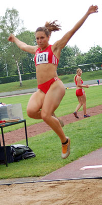 Natascha Rother sprang als Dritte zweimal exact 5,51m.